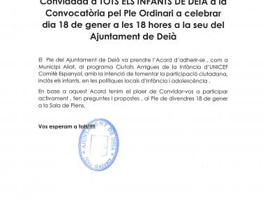 Convidada convocatòria ple